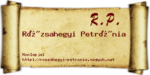 Rózsahegyi Petrónia névjegykártya
